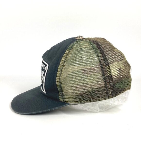 CHROME HEARTS logo camouflage mesh hat cap baseball cap cotton Green/Black